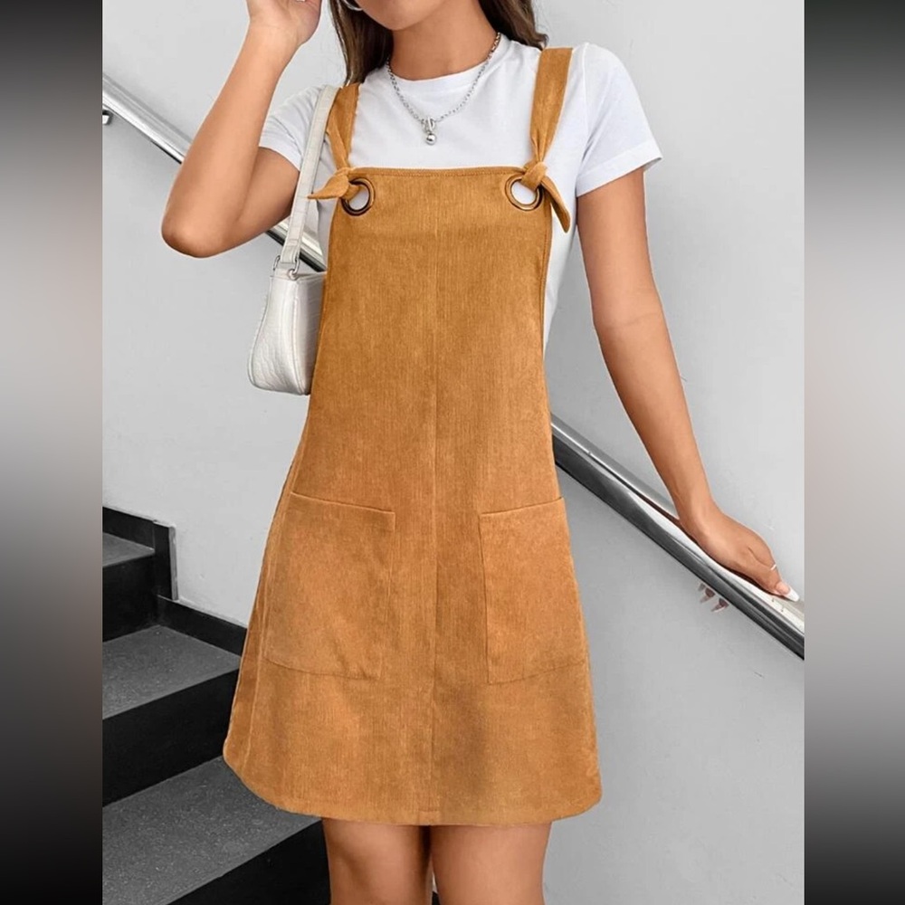 SHEIN | EZwear Patched Pocket Overall Dress | NWOT - Picture 4 of 13